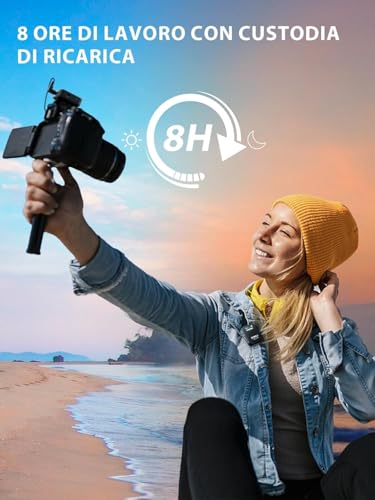 Synco Microfono Lavalier Wireless, G2(A2) Pro 2.4G Dual Lapel Mic 150M 8H Per Lezioni Online Vlog Live Stream Youtube Per Fotocamera Smartphone Tablet, Wireless-Lavalier-Microfono-Dual-Channel - 3