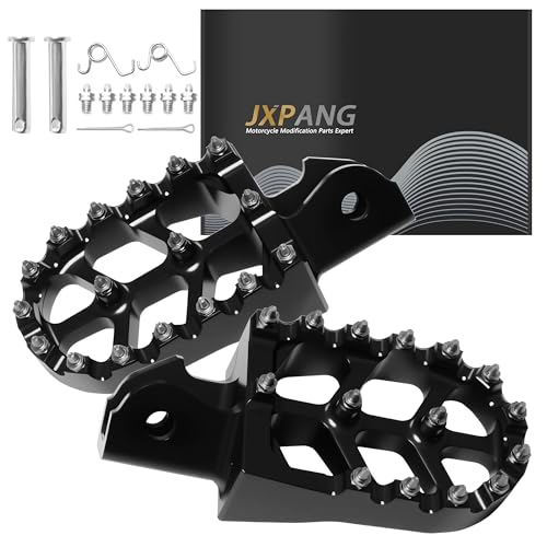 JXPANG Upgraded Electric Dirt Bike Foot Pegs Anti-Slip CNC Pedals Rests For Surron Light Bee X and S/CRF250F 19-24/CRF150F CRF230F 03-19/KDX200 83-94/E Ride Pro S SS SR/XR150L 15-24 (Black)