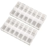 Halyuhn 2 Pack OPP Clear Daily Pill Box Organizer, Am Pm Pill Organizer 7 Day, Weekly Pill Organizer 2 Times a Day for Pills, Supplements and Medication, Small Pill Box 7 Day, Medication Organizer