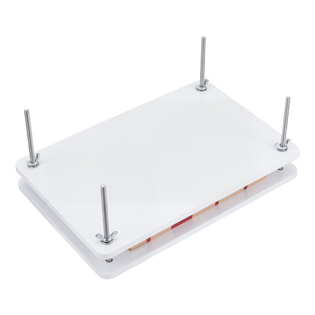 UNICRAFTALE Bianco Rettangolare Bambù Portatile Press Libro Strumento Legatura di Libro In Legno Pressa di Carta Legatura Prendisole per Libri Forniture Carta Piatto Pressa Per Carta Fatta A Mano