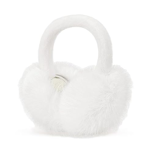 Girl Winter Earmuff Furry Faux Fur Foldable Ear Muff Women Fashion Outdoor Ear Cover Warmer (white)