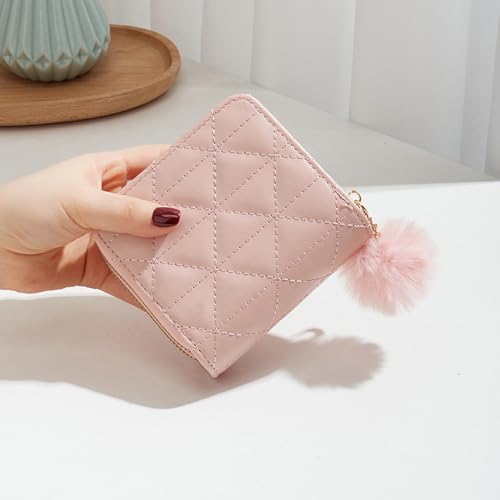Zipper Wallet Women RFID Blocking Credit Card Holder Leather Wallet Large Capacity(Pink)3