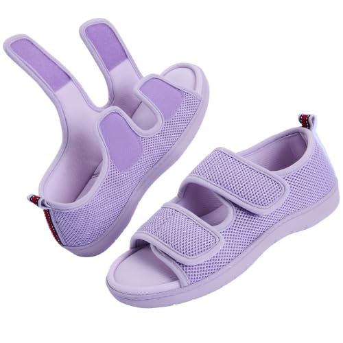 Image of Women's Slippers with Arch Support, Adjustable Open Toe Shoes for Diabetic