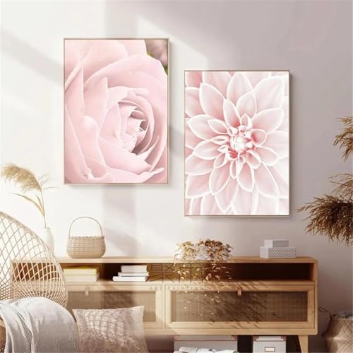 Affiche de plante fraîche moderne pour la décoration du salon de la maison en toile rose