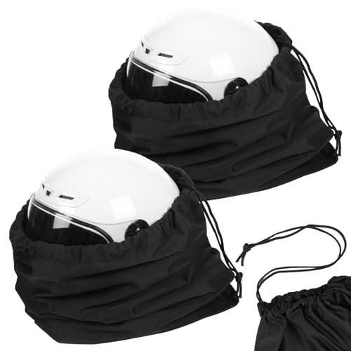 FdcZeyxior 2 PCS Ski Helmet Bag Black Welding Helmet Bag Motorcycle Hood Bags with Drawstring Large Capacity Lightweight Helmets Storing Bags for Football Bicycle Travel Riding Supplies