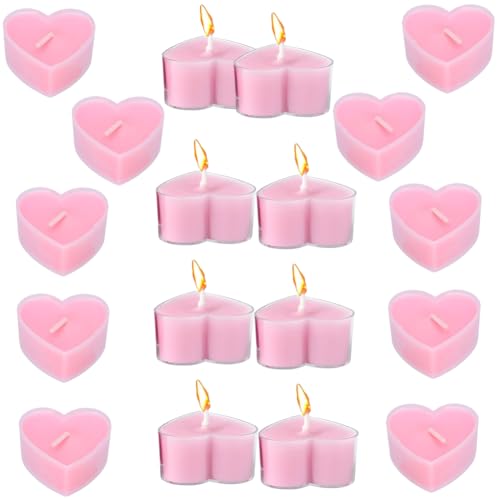 QYEHF Bougies Chauffe-Plat en Forme de Cœur, Bougie Coeur Bougies Romantiques, Bougies Chauffe-Plat,Bougie D'Amour Romantique pour...