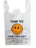 Tokuyo Happy Face Thank You Shopping Bags, Case of 200 (Large)