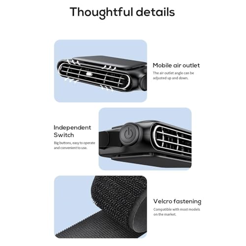 Ventilador trasero para bebé de coche con conector USB y tres velocidades 7