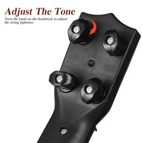 BESPORTBLE Ukulele-Spielzeug aus Kunststoff für Kinder – Miniatur-Musikinstrument für Kinder Pädagogische Spielzeuggitarre (Dunkelbraun)