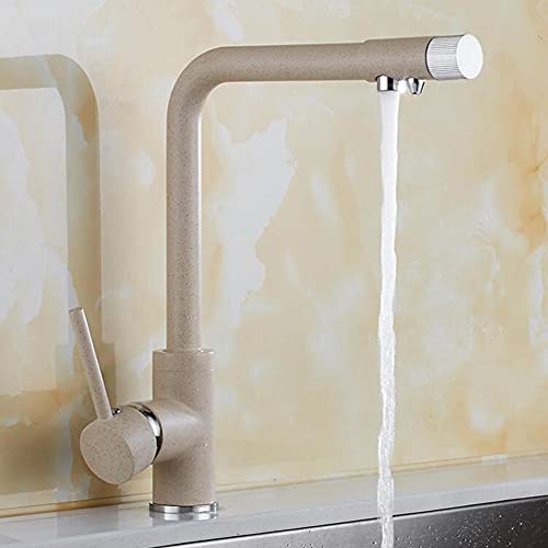 Grifos de fregadero de cocina con rotación para agua fría caliente en acabado cromo 2