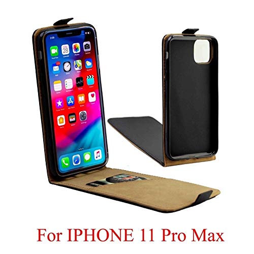 Étui flip vertical haut et bas iPhone 11 Pro Max coque rigide noire
