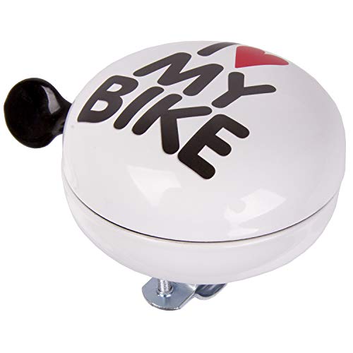 M-Wave I Love My Bike fietsbel, verschillende designstaal, wit, 80 mm