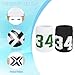PATIKIL Sports Wristband Sweatbands for Men and Women, 2 Pcs Breathable Tennis Wrist Bands Absorbent Sweat Band Number 34 for Basketball Football Baseball Running Gym, White/Black