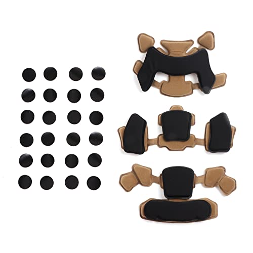Paxlamb Tactical Pad Replacements Airsoft Helmet Pads 33Pcs/Set Internal Memory Cushion Accessories Foam Pads Liners Protective Mat For Ach Mich Team Wendy Fma Exf Helmet (Tan Black) #TOP20