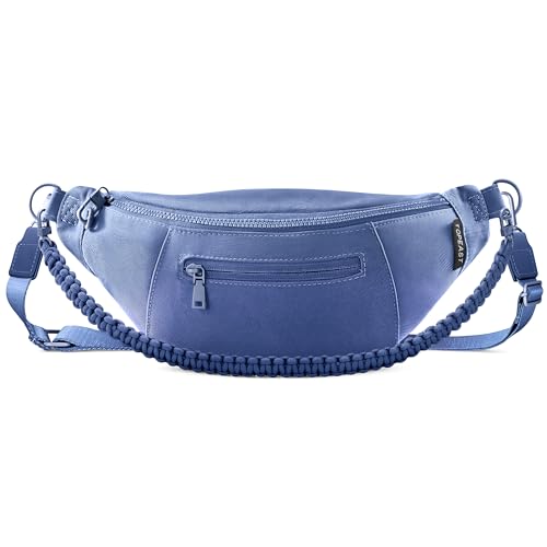 Image of TOPEAST Fanny Pack for Women, Anti-Theft Travel Belt Bag Crossbody Sling Bag Purse with RFID Blocking, Small Fashion Bum Bag with Multiple Pockets for Hiking Walking Sport, Navy Blue