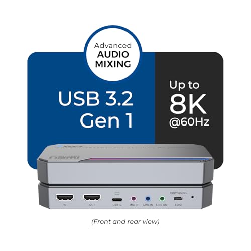 OREI 4K@60Hz HDMI Capture Card for Streaming, USB 3.0 HDMI to USB Capture Card with 8K@60Hz Input Support, 4K@60fps Video Capture Card, Plug and Play for OBS, PC, Mac, Linux