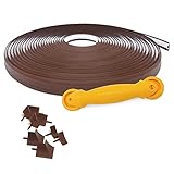 Instatrim Flexible Self-Adhesive Trim Bundle with Applicator - Caulking Kit with 50ft Dark Brown 3/4