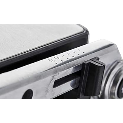 MEISTERKOCH Kontaktgrill 2000 W Sandwichtoaster Tischgrill Antihaftbeschichtung entnehmbare Fettauffangwanne Heizplatten mit verstellbarer Höhe, getrennt regelbar – Bild 5