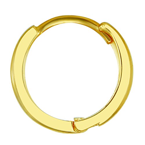 14k Yellow Gold 2mm Thickness Huggie Earrings (10 x 10 mm)4