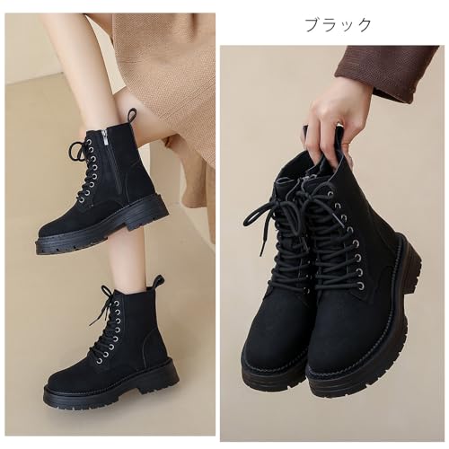 ＰＡＦＨＬ ブーツ レディース レースアップ 編み上げ 厚底 ショートブーツ ヒール 4.5cm の商品画像 7