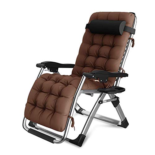 Chaise Zero Gravity pliante Happy avec coussin marron pour jardin