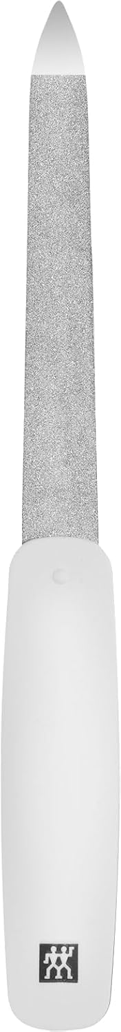 ZWILLING Nagelfeile (Saphirbeschichtung, polierte Feilenspitze zum Nagelreinigen, grob- und feinkörnige Feilenflächen), Weiß, 160 mm