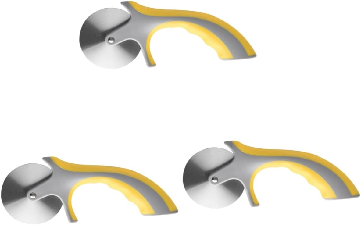 Hemobllo 3pcs Pizza Cutter with Handle Stainless Steel Pizza Cutting Tool for Multi-functional Kitchen Gadget Easy to Use Cutter Dishwasher Safe for Homemade