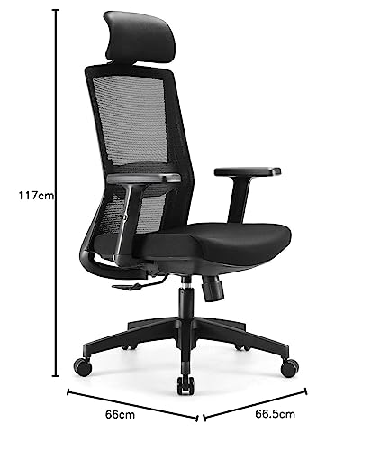 Image of SIHOO Ergonomic Office Chair, Mesh Swivel Computer Chair with Adjustable Lumbar Support and Armrests, Breathable Mesh Back(Black)