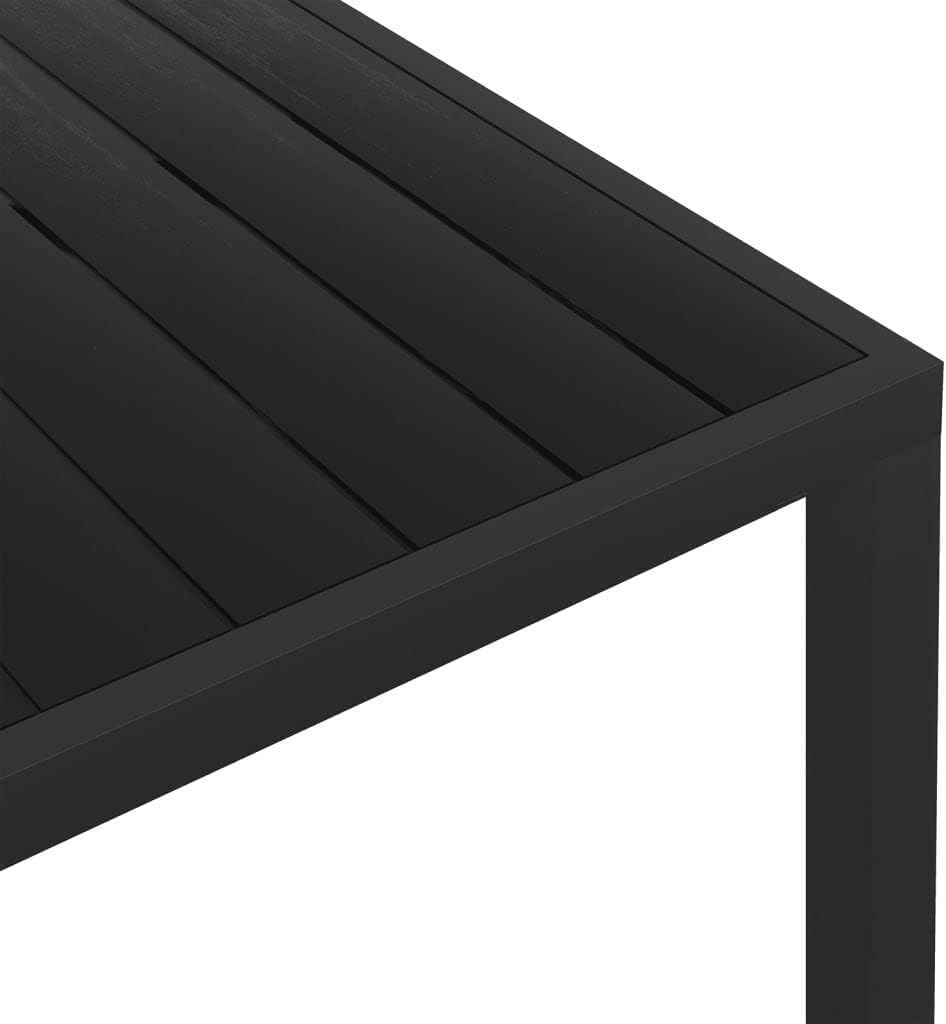 Patio Table,Outdoor Dining Table, Outdoor Coffee Table, Outdoor Patio Furniture,Balcony Table,Patio End Table,Weather Resistant,Easy Assembly,for Beach,Picnic,Backyard, Black 59.1"x35.4"x29.1"