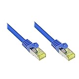 Good Connections RJ45 イーサネット LAN パッチケーブル 猫付き 7 raw ケーブルとラッチ保護 RNS S/FTP PiMF、ハロゲンフリー、500 MHz、OFC、10ギガビット対応(10/1000/10000-Base-T Ethernet Networks) - 例:パッチパネル、スイッチ、ルーター、モデム用 - ブルー、5フィート