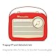 TechniSat Transita 130 - portables DAB+/UKW-Retroradio mit UKW Frequenzregler (Bluetooth-Audiostreaming, USB, Dot-Matrix LC-Display, Akku für bis zu 24 Stunden, Tragegriff, Kunstleder-Gehäuse) rot
