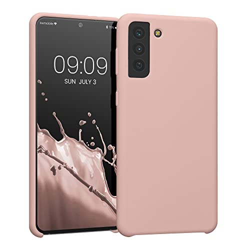 kwmobile Case Compatible with Samsung Galaxy S21 Plus Case - TPU Silicone Phone Cover with Soft Finish - Antique Pink Matte