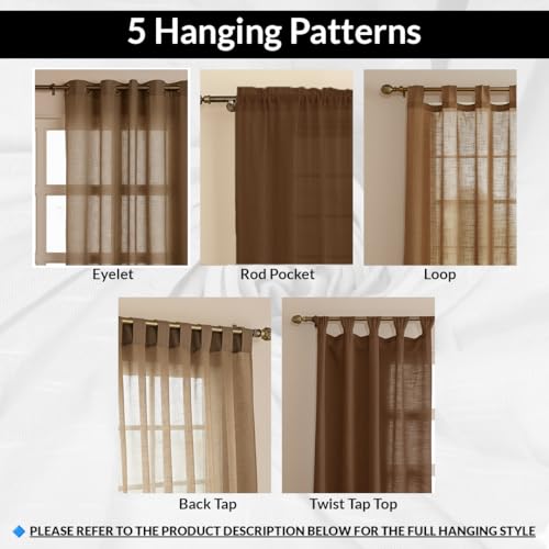 Image of HOMEMONDE Sheer Curtains for Living Room, Bed Room - Transparent Curtain Home Decor