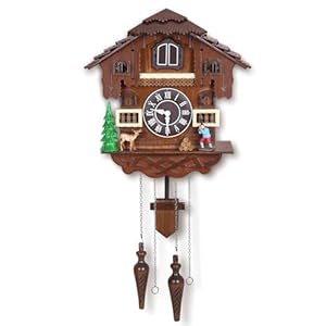 Kendal Cuckoo Clock Large Vintage Wall Clock Handcrafted Wood Cuckoo Clock House Home Decor with Singing Bird & The Man Work in Front of The House Decoration CC23-3