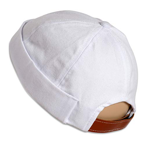 Snugzero Brimless Hats For Men & Women Fisherman Beanie Docker Hat No Brim Cotton Skull Cap (White) #TOP3