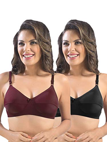Image of SONARI Womens Cotton Everyday Bra | Non Padded, Wire Free, Comfortable Bra with Seamed Cups | Medium Coverage, Hook and Eye Closure for Everyday Wear | Adjustable Strap for a Customized Fit - Loreal