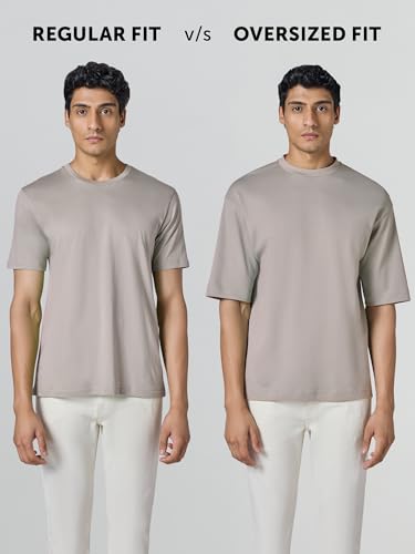 Image of XYXX Drift Oversized Tshirt for Men | 100% Combed Cotton | Solid Roundneck Drop Shoulders Half-Sleeve T Shirt