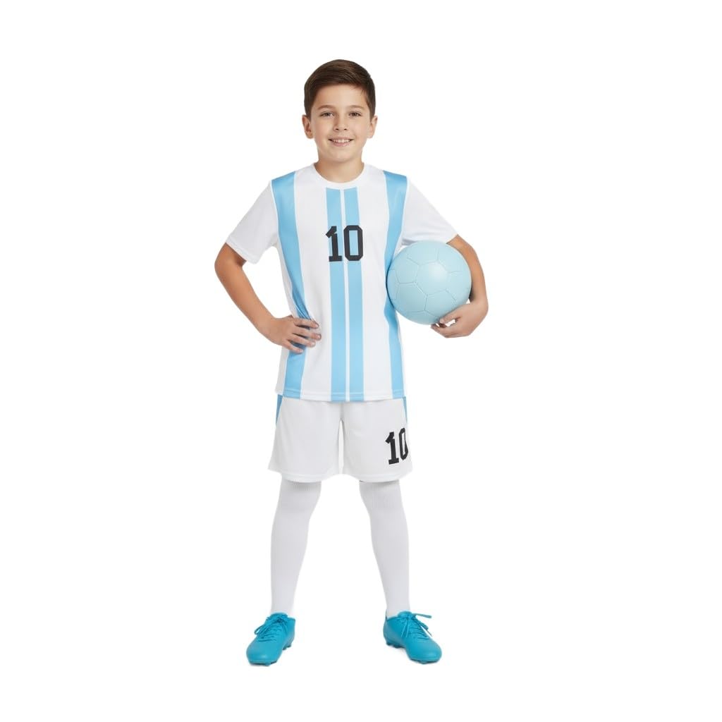 Sports Soccer Football Argen Jersey Messi 10 Home Away Kit Jersey Set T-Shirt with Shorts (Kid's,Boy's & Men) 8001 SG12-picture-13