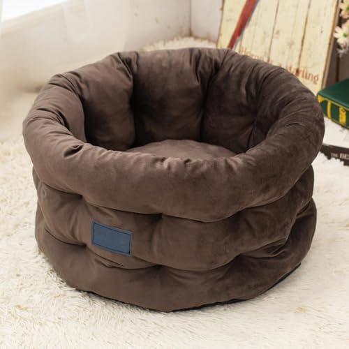 Générique Katzenbett- Sofa mit erhöhtem Rand, rundes Katzenbett, groß mit rutschfester Unterseite | für Welpen, Weihnachten, Winter, Innen- und Außenbereich-9