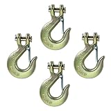 Aikosin 4 Pack 5/16" Gold G70 Clevis Slip Hook Tow Chain Hook w/Latch for Trailer Truck,Heavy Duty G