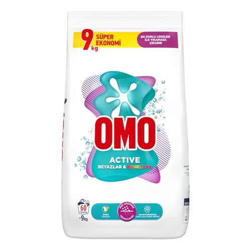 Active Beyazlar ve Renkliler için Toz Çamaşır Deterjanı; 9 kg, 60 Yıkama, 1 Paket (1 x 9000 g)