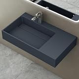 doporro Lavabo da Appoggio o Sospeso Rettangolare 75x43x14 cm per Bagno