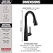 Delta Essa Matte Black Bar Sink Faucet with Pull Down Sprayer, Modern Single Hole Prep Sink Faucet, Single Handle, Matte Black 9913-BL-DST