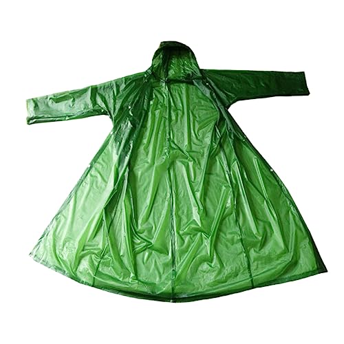 Beavorty Thickened Adult Hooded Raincoat EVA Rain Cape for Camping and Outdoor Use Portable Reusable Unisex Rain Poncho in Army Green with Drawstring Hood Lightweight Windproof Rainwear for