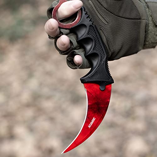 Dispatch Fixed Blade Tactical Camping Tool, Outdoor Hunting Knife with Sheath and Cord, Suitable for Hiking, Adventure, Collection