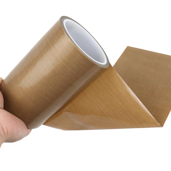 Image of BOMEI PACK PTFE Glass Cloth Tape 6.3mil x 8 inchx 33 ft High Temperature PTFE Tape Abrasion Resistant Surface Protection for Vacuum Sealer Machine, Hand Impulse Sealers Insulation Coated