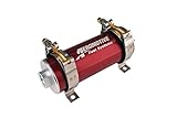Aeromotive 11106 A750 “Black” Inline Fuel Pump, 12V Electric, Low to Medium Horsepower Applications, Submersible, for EFI and Carbureted Engines, Gas or E85 Fuel Type, red