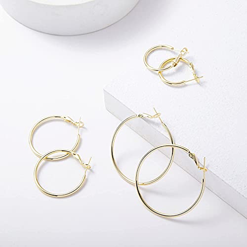 Image of DAILY VIBES Simple Big Thin Hoop Earrings for Women Trendy, 3 Pairs