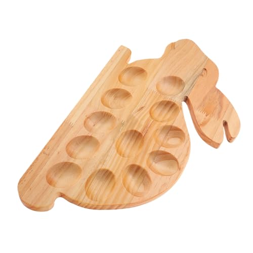 BRIGHTFUFU Bunny Shaped Wood Deviled Egg Platter Cute Wooden Egg Holder for Serving Deviled Eggs Decorative Tray for Celebrations and Gatherings