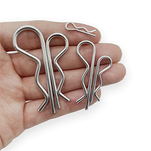 Image of 38 Pcs Hitch Pin Clip R Clips Retaining Pins Tractor Cotter Pin Hair Pin Assortment Spring Clip Retainer Pins Hitch Keeper Pins Kit for Dolly Pins /Trailer Pin Clips /Hand Ttruck Pin Replacement